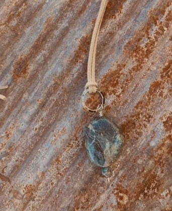 Faux Turquoise Large Stone Necklace