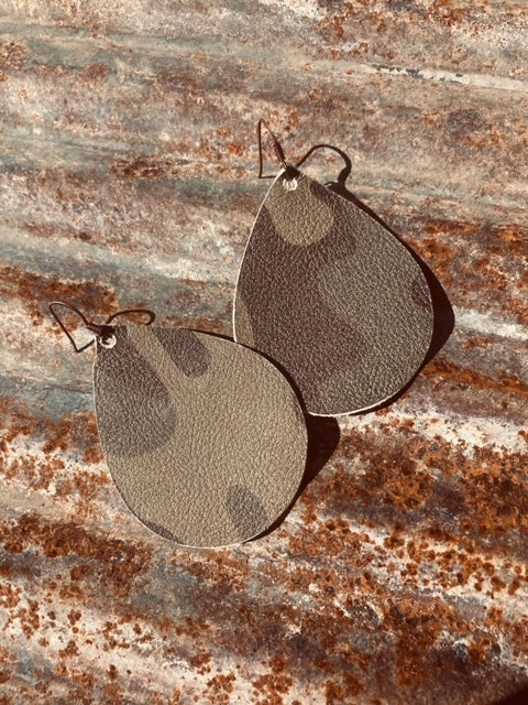 Camo Leather Earrings